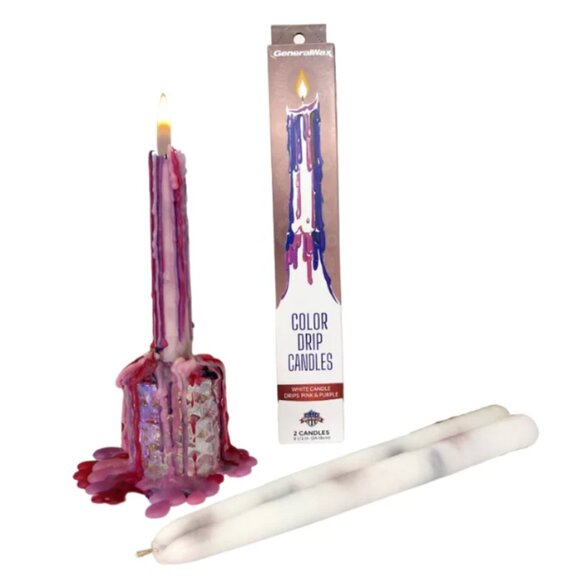 SILENT NIGHT HOLIDAY DRIP TAPER CANDLES (Set of 2) - Picture 4 of 5